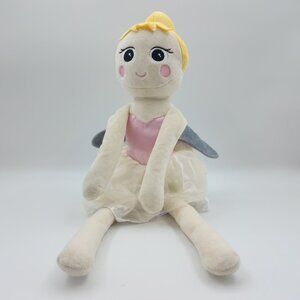 Warm + Cozy Blonde Ballerina Fairy Plush Stuffed Doll w Wings Pink Tutu 20 in